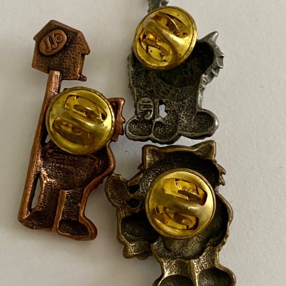 3 Vintage JJ Jonette Who Ate the Bird Cat - Scaredy Cat - Tuna Cat Scatter Pins - Picture 3 of 5